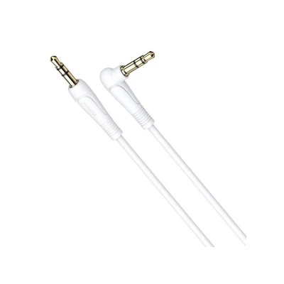 Καλώδιο ήχου 3.5mm KAKUSIGA  KSC-521, AUX, 90°, HiFi 1m, λευκό
