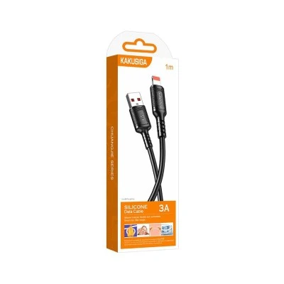 KAKUSIGA καλώδιο Lightning σε USB KSC-984, σιλικόνης, 3Α, 480Mbps, 1m, μαύρο
