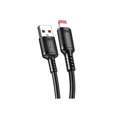 KAKUSIGA καλώδιο Lightning σε USB KSC-984, σιλικόνης, 3Α, 480Mbps, 1m, μαύρο