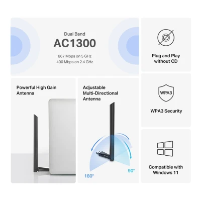 MERCUSYS ασύρματος USB αντάπτορας δικτύου MA30H, AC1300, Dual Band, V.2.0