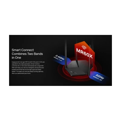 Router MERCUSYS MR60X με Wi-Fi 6 & ταχύτητες έως 1500Mbps AX1500 Dual Band  Ver. 2.0