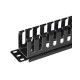 POWERTECH cable management NETW-0048 για rack 19"/1U, πλαστικό, μαύρο
