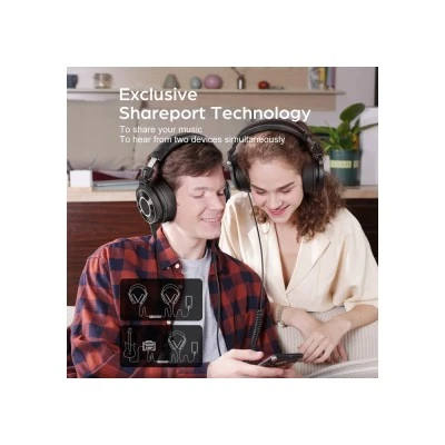 ONEODIO headset Monitor 60, 6.35mm & 3.5mm σύνδεση, Hi-Res, 50mm, μαύρο ONEODIO headset Monitor 60, 6.35mm & 3.5mm σύνδεση, Hi-Res, 50mm, μαύρο