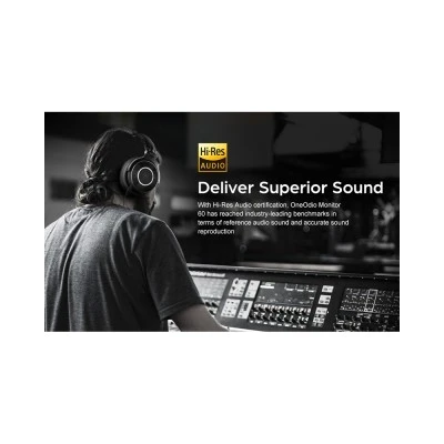 ONEODIO headset Monitor 60, 6.35mm & 3.5mm σύνδεση, Hi-Res, 50mm, μαύρο ONEODIO headset Monitor 60, 6.35mm & 3.5mm σύνδεση, Hi-Res, 50mm, μαύρο
