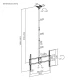 BRATECK βάση τηλεόρασης οροφής PLB-CE1568XL, 50-100", έως 80kg, heavy duty BRATECK βάση τηλεόρασης οροφής PLB-CE1568XL, 50-100", έως 80kg, heavy duty