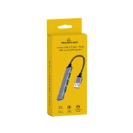 POWERTECH USB hub PT-1114, 4x USB θύρες, 5Gbps, γκρι
