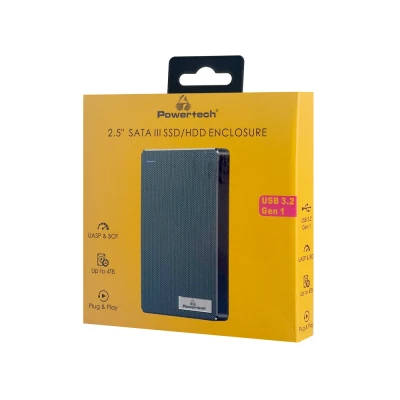 POWERTECH θήκη για 2.5" SATA HDD/SSD PT-1231, 5Gbps, μαύρη