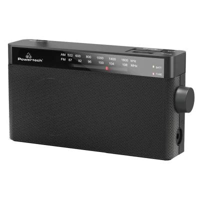 Φορητό Ραδιόφωνο POWERTECH PT-1244 με πτυσσόμενη κεραία, μαύρο