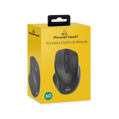 POWERTECH ασύρματο ποντίκι PT-1251, USB δέκτης, 1600DPI, μαύρο
