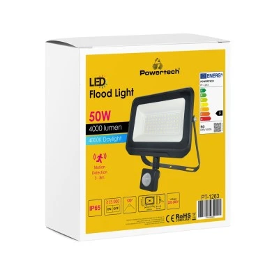 Στεγανός Προβολέας LED 50W με ενδιάμεσο φως 4000K με Αισθητήρα Κίνησης IP65 Στεγανός Προβολέας LED 50W με ενδιάμεσο φως 4000K με Αισθητήρα Κίνησης IP65