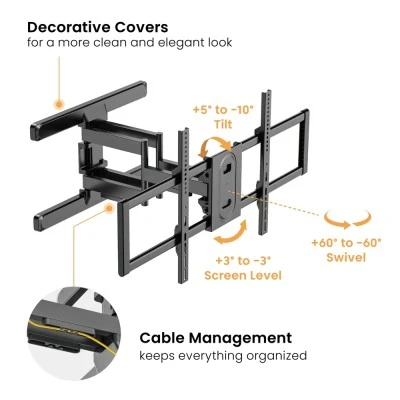 POWERTECH επιτοίχια βάση τηλεόρασης PT-1280, 43-100", έως 60kg, full motion POWERTECH επιτοίχια βάση τηλεόρασης PT-1280, 43-100", έως 60kg, full motion