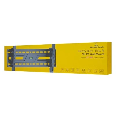 POWERTECH επιτοίχια βάση τηλεόρασης PT-1370, 37-86", έως 75kg, ρυθμιζόμενη κλίση