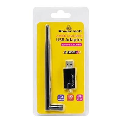 POWERTECH ασύρματος USB αντάπτορας δικτύου & Bluetooth 5.3 PT-1386, 900Mbps WiFi 6 POWERTECH ασύρματος USB αντάπτορας δικτύου & Bluetooth 5.3 PT-1386, 900Mbps WiFi 6