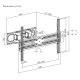 POWERTECH επιτοίχια βάση τηλεόρασης PT-1389, 37-80", έως 40kg, full motion