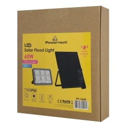 LED ηλιακός προβολέας με τηλεχειριστήριο και αισθητήρα κίνησης 60W με ενδιάμεσο φως 4000K 750lm IP66