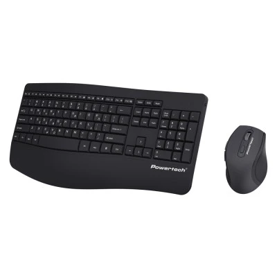POWERTECH set ποντίκι & πληκτρολόγιο PT-1490, 2.4GHz & Bluetooth, μαύρο