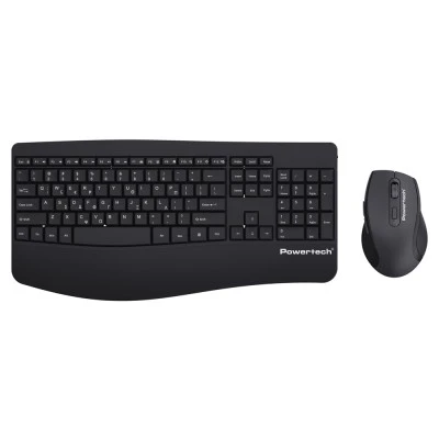 POWERTECH set ποντίκι & πληκτρολόγιο PT-1490, 2.4GHz & Bluetooth, μαύρο