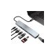 POWERTECH docking station PT-1536, 8 θυρών, USB-C σύνδεση, 87W PD, 100Mbps, γκρι