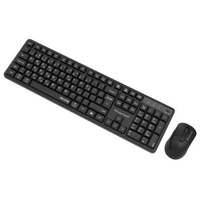 POWERTECH set ασύρματο ποντίκι & πληκτρολόγιο PT-1540, 2.4GHz & Bluetooth, αθόρυβο, μαύρο