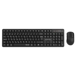 POWERTECH set ασύρματο ποντίκι & πληκτρολόγιο PT-1540, 2.4GHz & Bluetooth, αθόρυβο, μαύρο