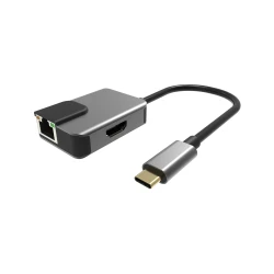 POWERTECH Αντάπτορας PTH-053 USB Type-C σε HDMI + RJ45 + PD 4K