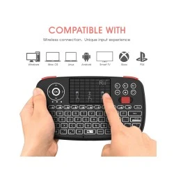 RIITEK ασύρματο mini πληκτρολόγιο i4, backlit, Bluetooth & 2.4GHz, μαύρο