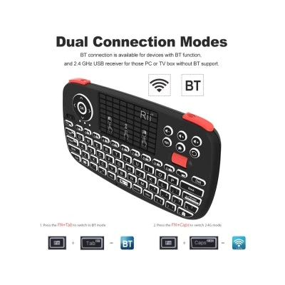 RIITEK ασύρματο mini πληκτρολόγιο i4, backlit, Bluetooth & 2.4GHz, μαύρο RIITEK ασύρματο mini πληκτρολόγιο i4, backlit, Bluetooth & 2.4GHz, μαύρο