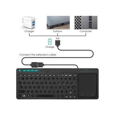 RIITEK ασύρματο πληκτρολόγιο Mini K18+ με touchpad, RGB backlit, 2.4GHz RIITEK ασύρματο πληκτρολόγιο Mini K18+ με touchpad, RGB backlit, 2.4GHz