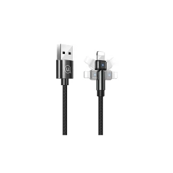 USAMS καλώδιο Lightning σε USB US-SJ476, περιστρεφόμενο, 2.1A, 1m, μαύρο