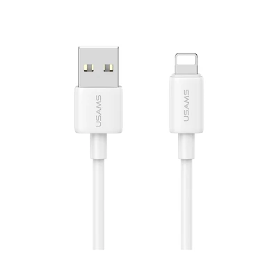 USAMS καλώδιο Lightning σε USB US-SJ709, 2.4A, 480Mbps, 1m, λευκό