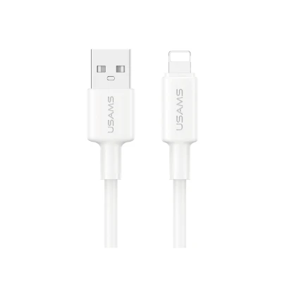 USAMS καλώδιο Lightning σε USB SJ762, 2.4A 12W, 480Mbps, 1m, λευκό