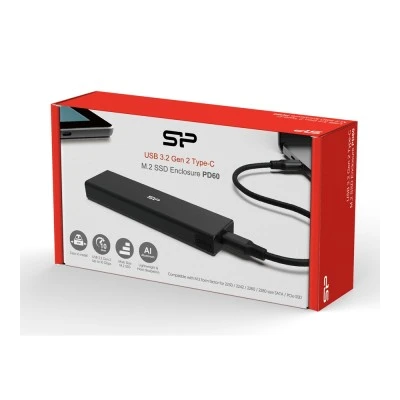 SILICON POWER θήκη για M.2 PCIe NVMe/SATA SSD PD60, tool free, 10Gbps, μαύρη SILICON POWER θήκη για M.2 PCIe NVMe/SATA SSD PD60, tool free, 10Gbps, μαύρη