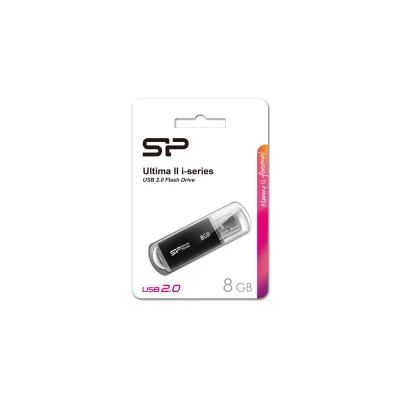SILICON POWER USB Flash Drive Ultima II-I, 8GB, USB 2.0, μαύρο