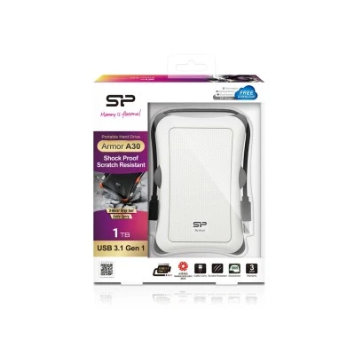 Silicon Power Εξωτερικός σκληρός δίσκος λευκός HDD 1TB Armor A30 USB 3.1