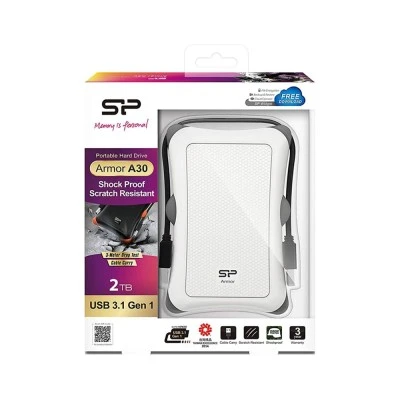 Silicon Power Εξωτερικός σκληρός δίσκος HDD Armor A30, 2TB, USB 3.1, λευκός