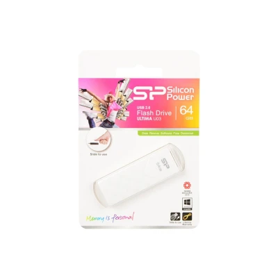 SILICON POWER USB Flash Ultima U03, 64GB, USB 2.0, λευκό