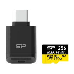 Κάρτα μνήμης microSDXC Inspire SILICON POWER 256GB μαζί με card reader UHS-I U3 A1 V30