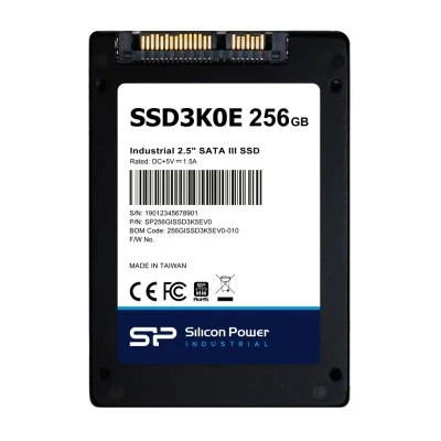 Silicon Power Industrial 2.5" SATA III SSD SSD3K0E, 256GB, 540/520MBps, 3D TLC, -20~75 °C Silicon Power Industrial 2.5" SATA III SSD SSD3K0E, 256GB, 540/520MBps, 3D TLC, -20~75 °C