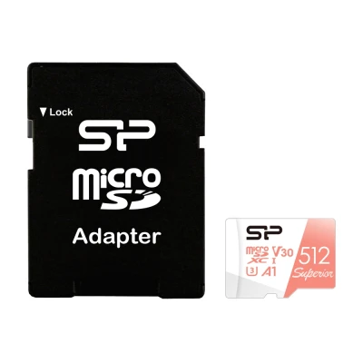 Κάρτα μνήμης microSDXC Superior 512GB SILICON POWER C10 UHS-I U3 A1 V30