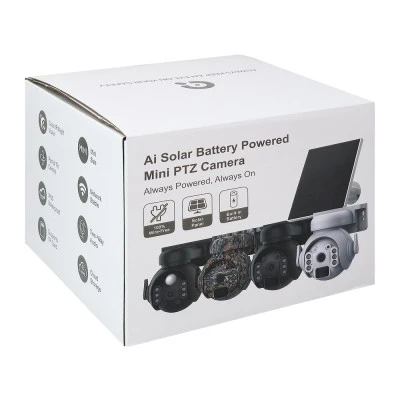 Smart ηλιακή κάμερα SECTEC ST-515C-3M-5W-BK με ανάλυση 3MP, WiFi, περιστροφή PTZ, υποστήριξη SD και στεγανότητα IP65