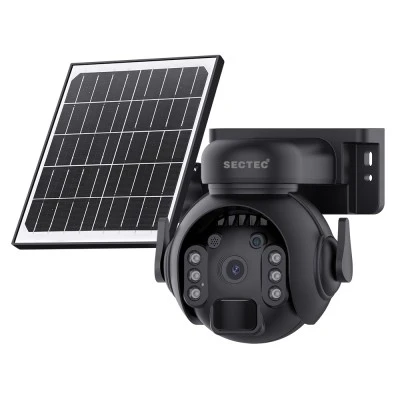 Smart ηλιακή κάμερα SECTEC ST-515C-3M-5W-BK με ανάλυση 3MP, WiFi, περιστροφή PTZ, υποστήριξη SD και στεγανότητα IP65