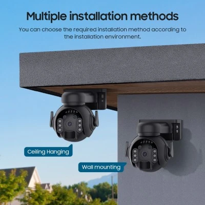 Smart ηλιακή κάμερα SECTEC ST-515C-3M-5W-BK με ανάλυση 3MP, WiFi, περιστροφή PTZ, υποστήριξη SD και στεγανότητα IP65
