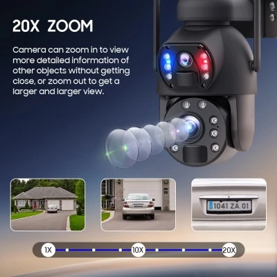 Smart ηλιακή κάμερα SECTEC ST-5986M με dual lens, ανάλυση 3MP, 20x zoom, WiFi, περιστροφή PTZ και υποστήριξη SD