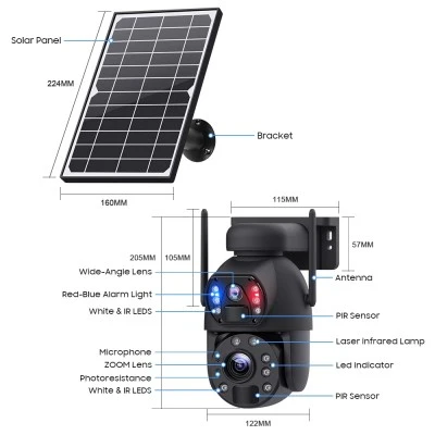 Smart ηλιακή κάμερα SECTEC ST-5986M με dual lens, ανάλυση 3MP, 20x zoom, 4G, περιστροφή PTZ και υποστήριξη SD Smart ηλιακή κάμερα SECTEC ST-5986M με dual lens, ανάλυση 3MP, 20x zoom, 4G, περιστροφή PTZ και υποστήριξη SD