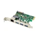 POWERTECH κάρτα επέκτασης PCIe σε USB 3.0 & GbE LAN ST642, VL805&RTL8153