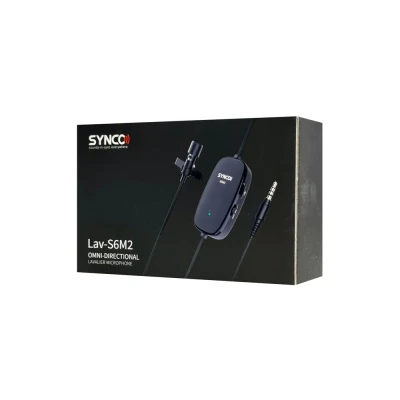 SYNCO μικρόφωνο Lav-S6M2, clip-on, omnidirectional, 3.5mm, 400mAh, μαύρο SYNCO μικρόφωνο Lav-S6M2, clip-on, omnidirectional, 3.5mm, 400mAh, μαύρο