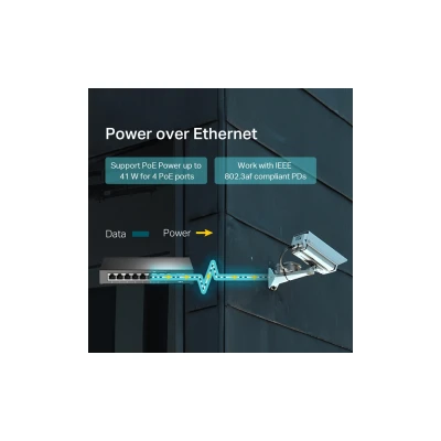 TP-LINK desktop switch TL-SF1008LP, 8-Port 10/100Mbps, 4x PoE, Ver. 2.0