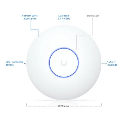UBIQUITI Access Point UniFi U7 Lite, WiFi 7, Dual band, PoE UBIQUITI Access Point UniFi U7 Lite, WiFi 7, Dual band, PoE