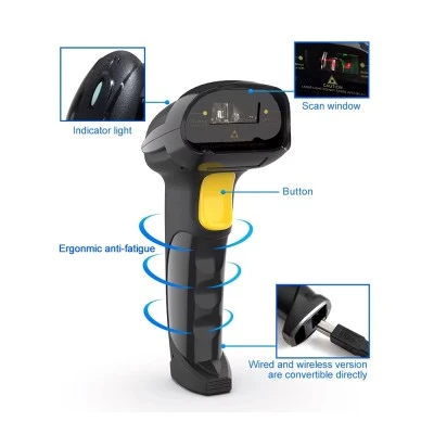 GTCODESTAR barcode scanner X-620F, 1D, ενσύρματο & ασύρματο, 800mAh, μαύρο