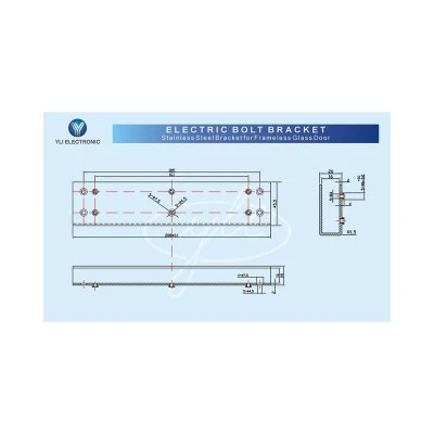 YLI ELECTRONIC μεταλλική βάση ηλεκτρικής κλειδαριάς BBK-700 για γυάλινη πόρτα